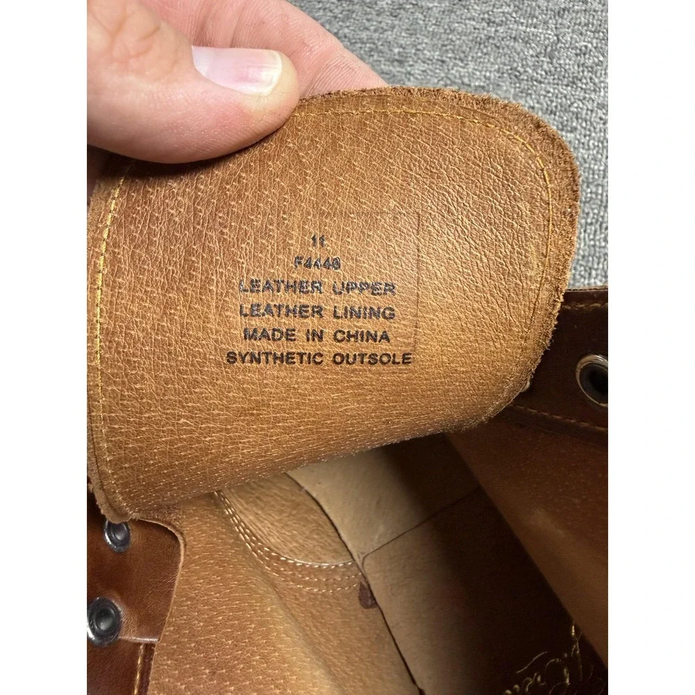 J.Crew Boots Mens 11 Brown Leather Combat Cap Toe Lace Up Ankle Lug Sole Casual